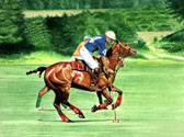 Polo, Equine Art - Chasing Down the Ball